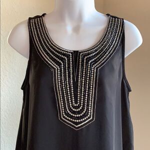 𝅺wyona Black Embellished Sleeveless Top Size S NWT